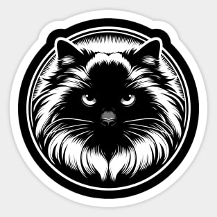 Dark Ragdoll Cat Portrait Sticker